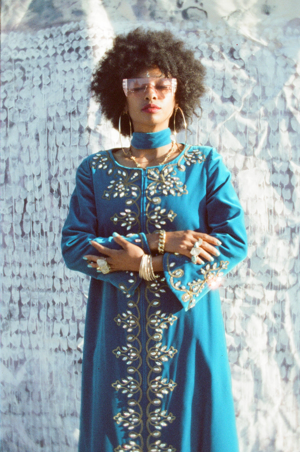 Bejeweled High Priestess Moroccan style 1960s velvet dream caftan.
