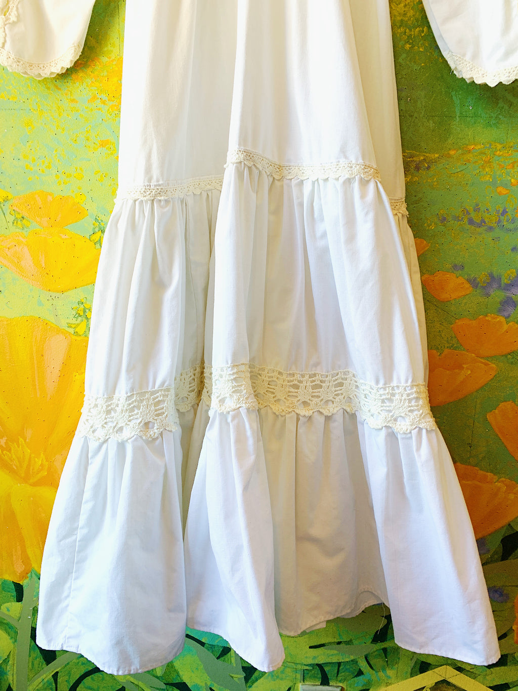 Cream Gunne Sax 1970's Maxi Prairie Dress — vintage 1970s Gunne Sax dress in ivory