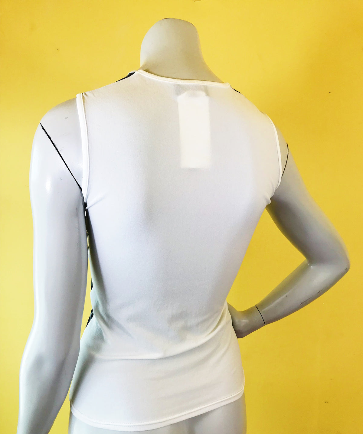 '90s/00s Black & White Noir Femme Graphic Top — vintage 1990s Morgan De Toi top in black, white