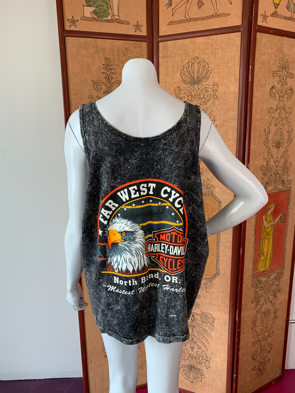 1980s Harley Davidson Unisex Acid Wash Tank Top Tee — vintage 1980s Harley Davidson top