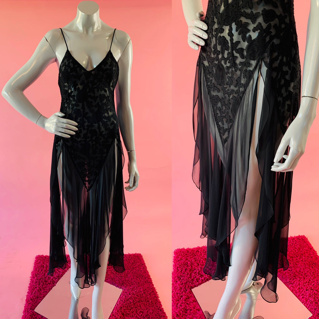 Dark Fantasy Faerie Sheer Burnout Slip Dress — vintage Fantasies by Morgan Taylor dress