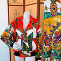 Royal Treasure Print 80s Jacket — vintage 1980s jacket in black, gold