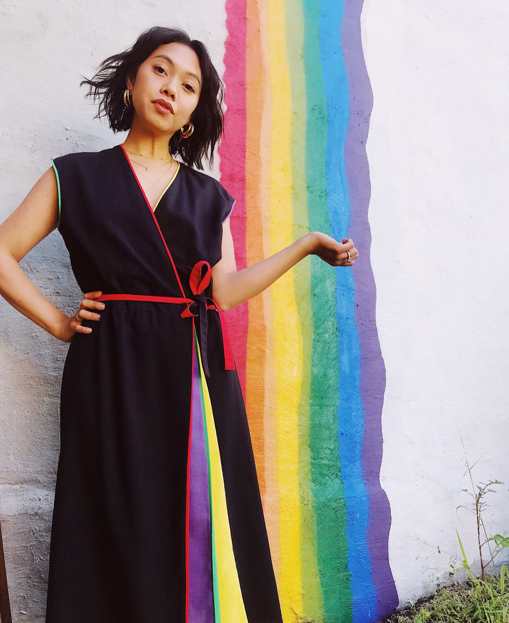 Amazing Rainbow Wrap Dress. Sold exclusively at Empress Vintage in Berkeley, CA.