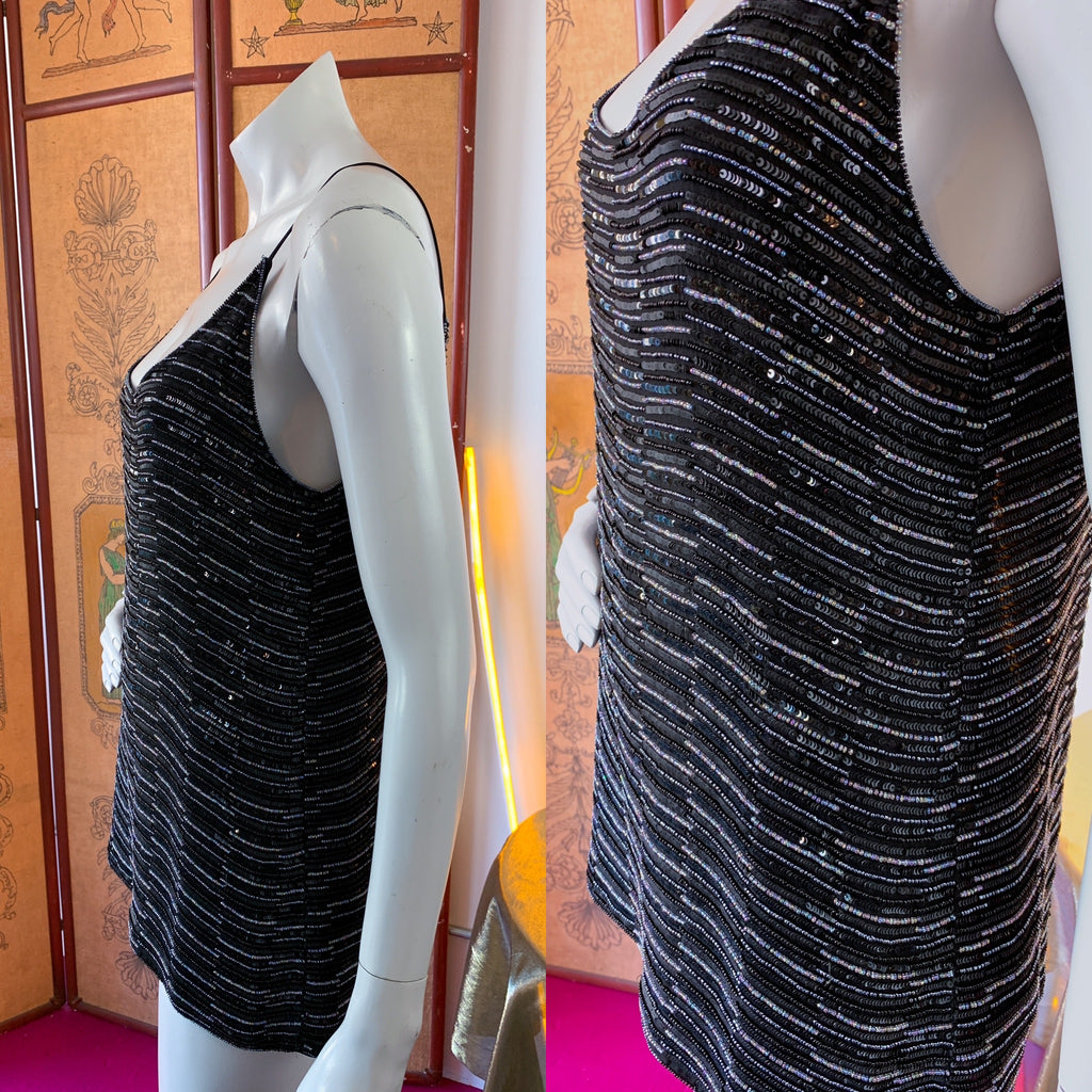 Armani Beaded Sequin Tank Top Tunic — vintage Armani caftan