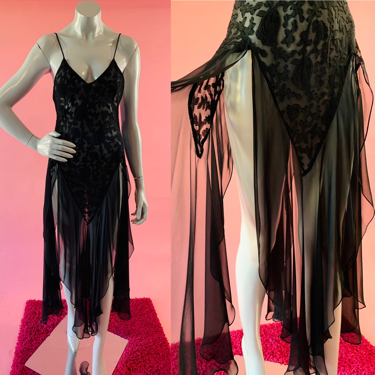 Dark Fantasy Faerie Sheer Burnout Slip Dress — vintage Fantasies by Morgan Taylor dress