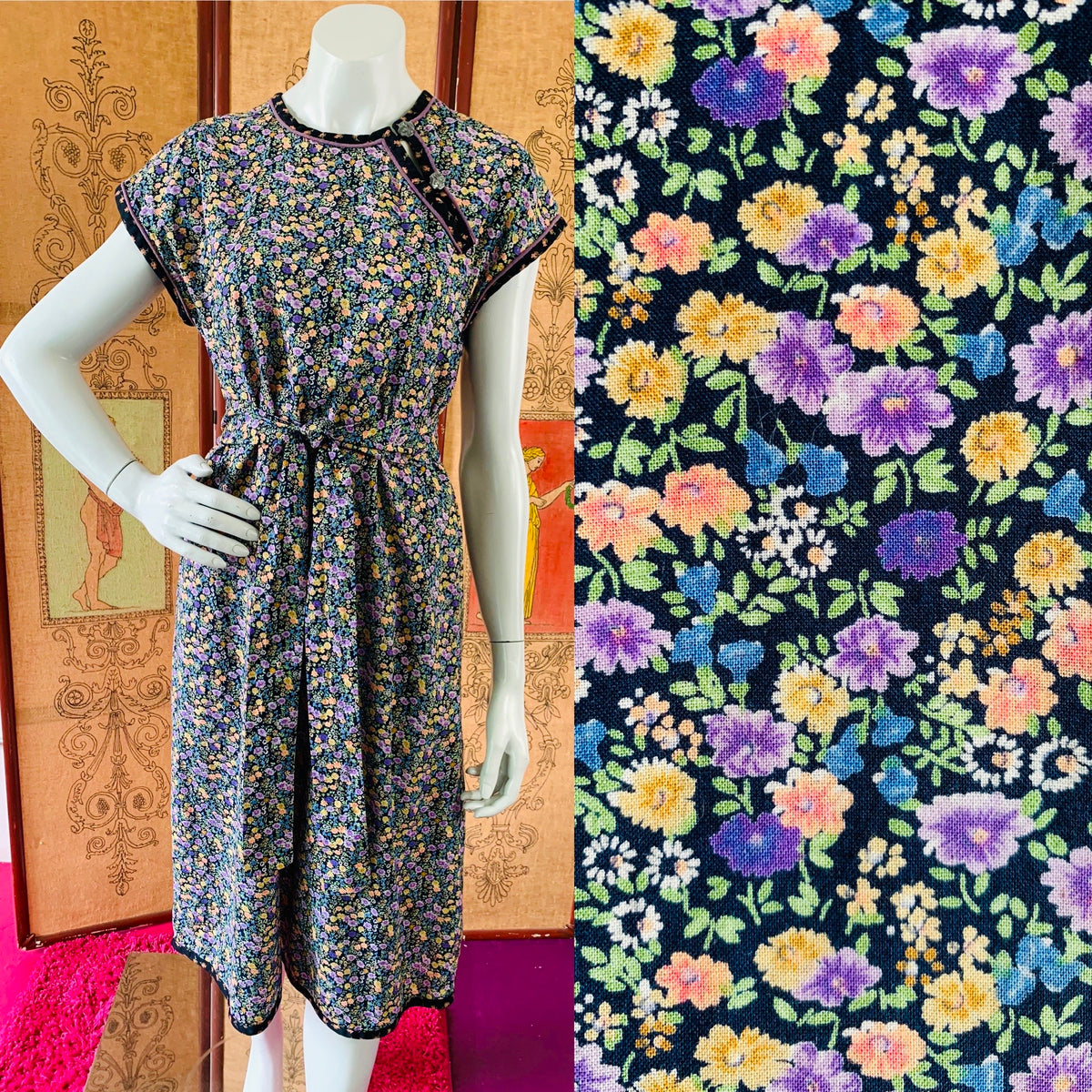White Duck Workshop Label Floral Dress — vintage White Duck Workshop dress in white
