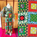 70s Flower Power Patchwork Print Balloon Sleeve Maxi Dress — vintage 1970s dress