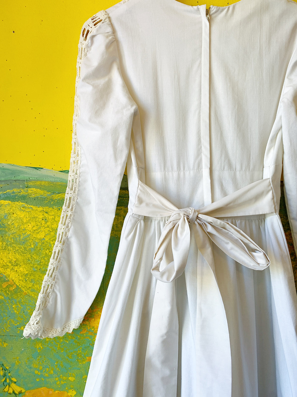 Cream Gunne Sax 1970's Maxi Prairie Dress — vintage 1970s Gunne Sax dress in ivory