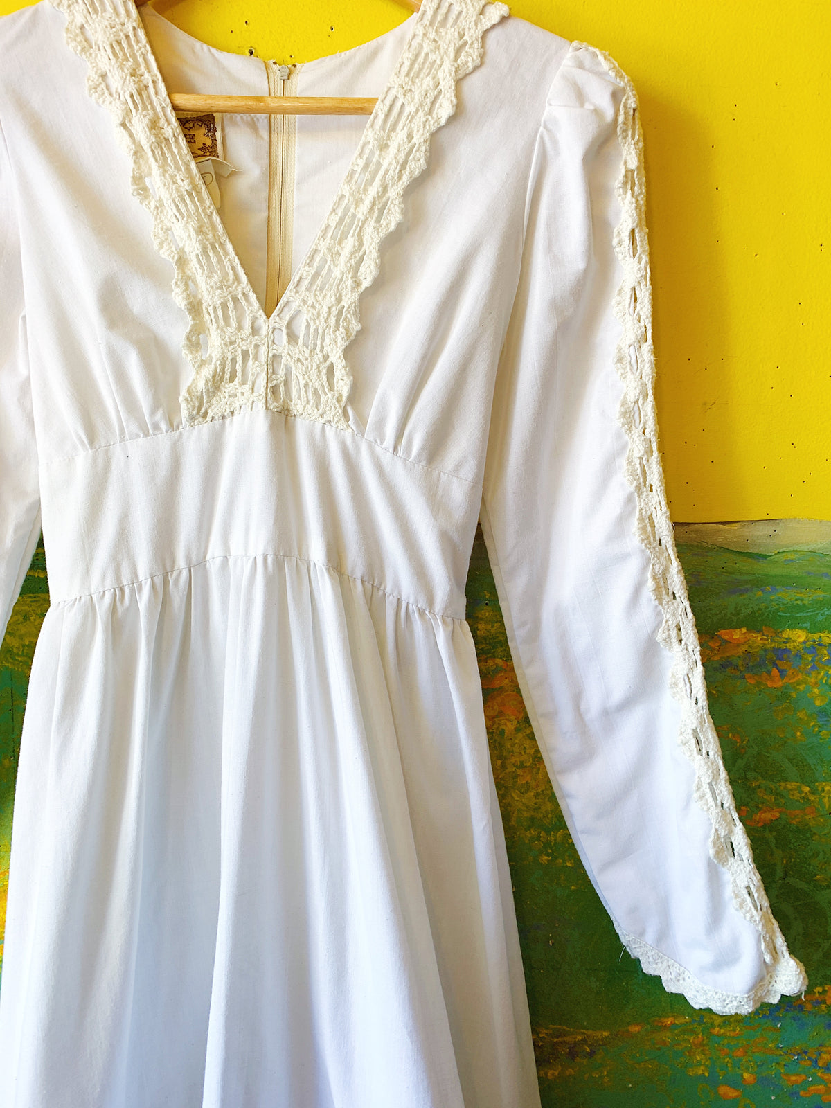 Cream Gunne Sax 1970's Maxi Prairie Dress — vintage 1970s Gunne Sax dress in ivory
