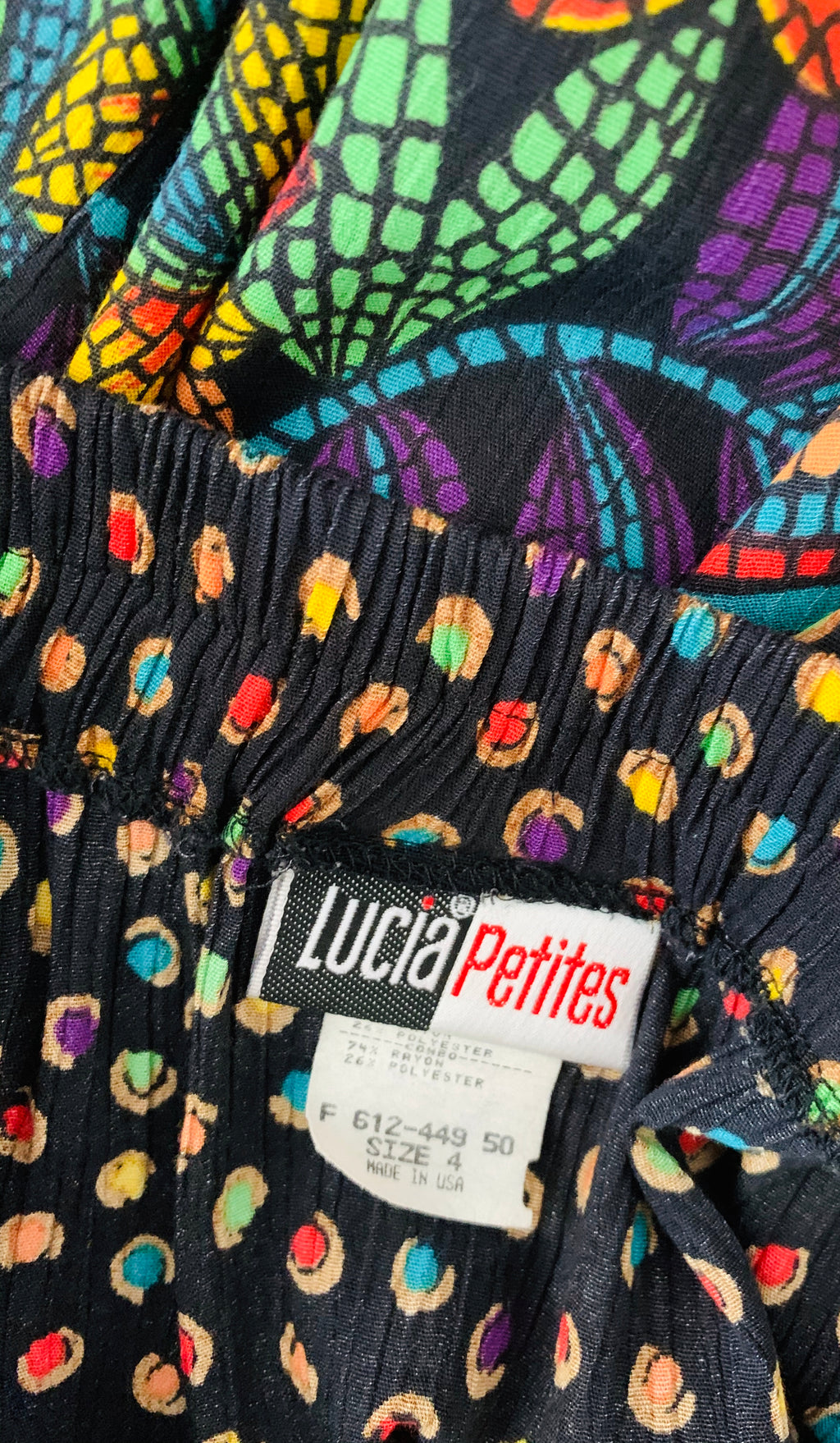 Colorful Wild Print Rayon High Waisted Skirt — vintage bottoms