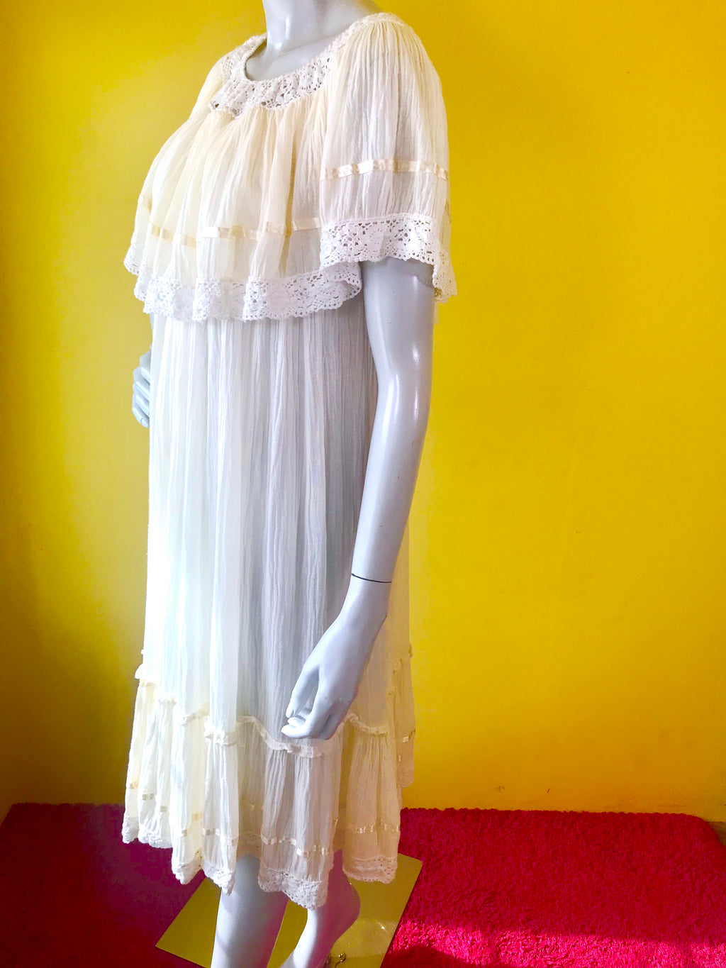 Angelic White Cotton Gauze Dress ~ Sold Exclusively at Empress Vintage in Berkeley, CA.