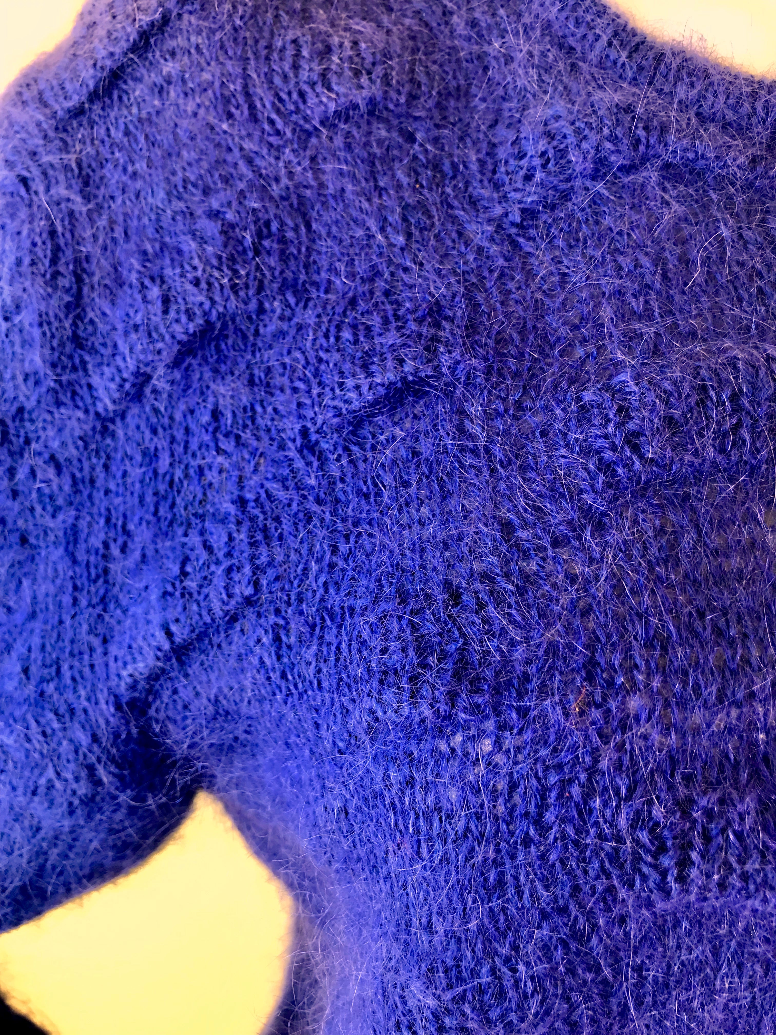 Christian Dior Textured Indigo Mohair Sweater — vintage 1980s Christian Dior knit in blue