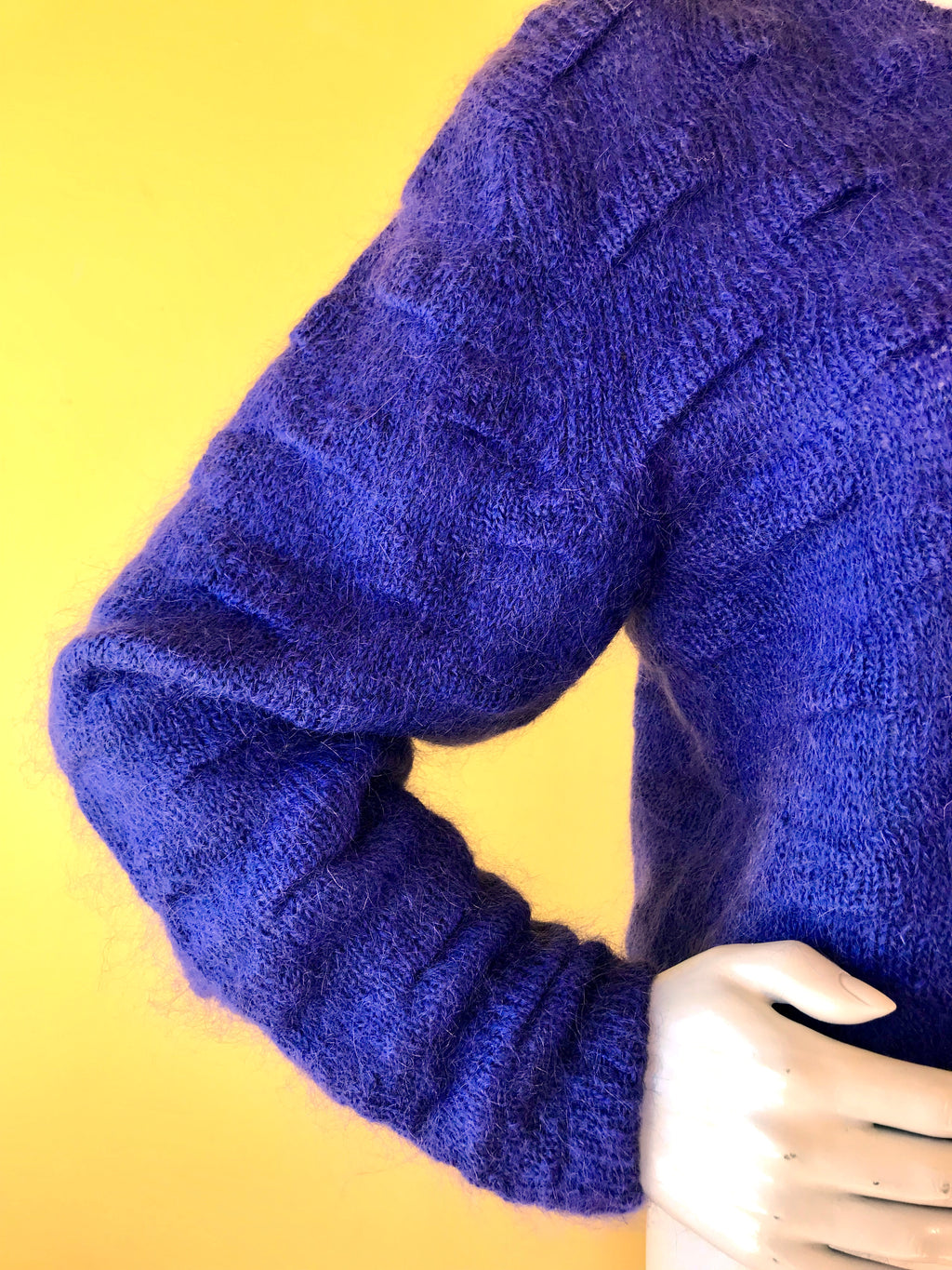 Christian Dior Textured Indigo Mohair Sweater — vintage 1980s Christian Dior knit in blue