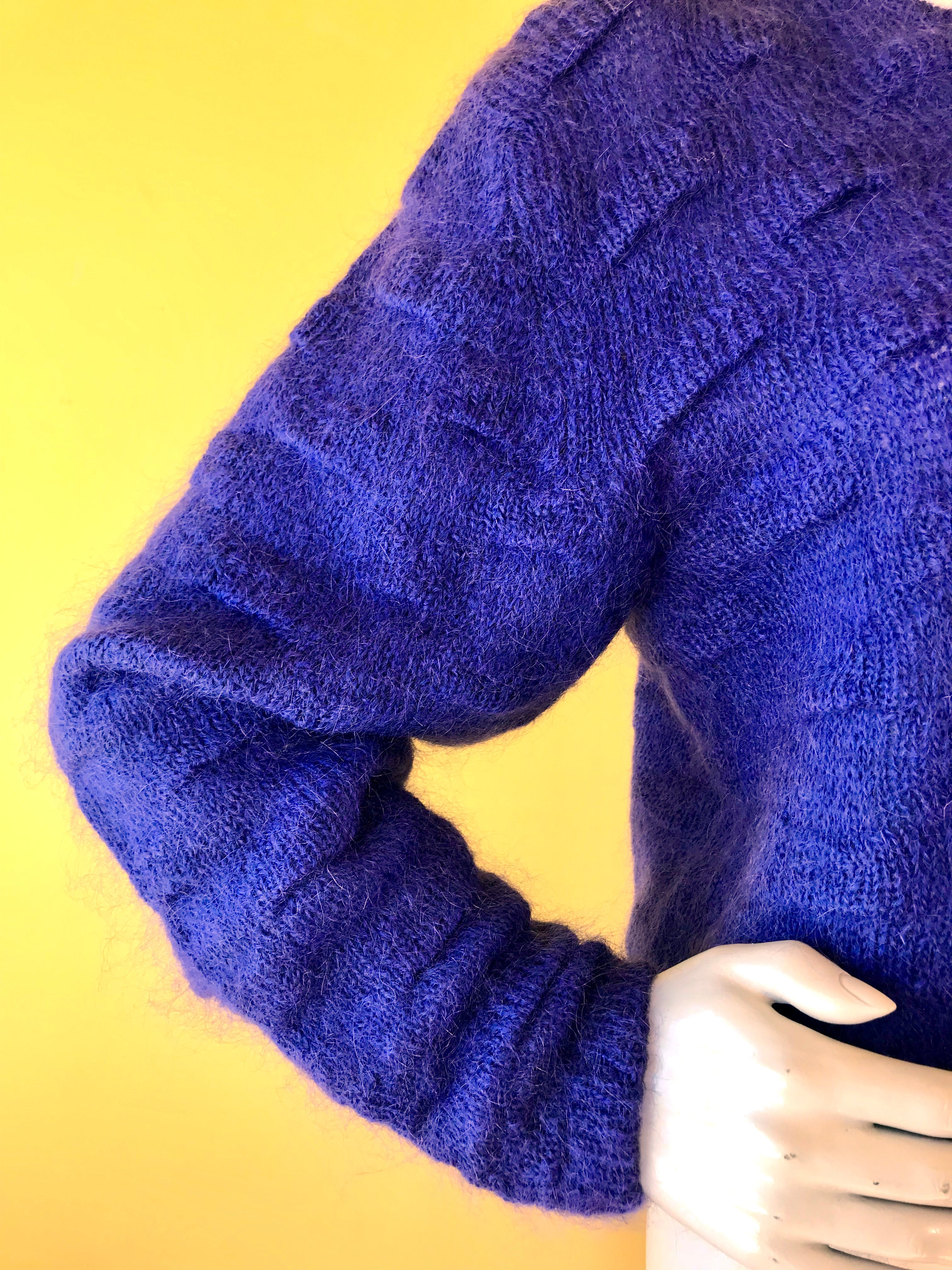 Christian Dior Textured Indigo Mohair Sweater — vintage 1980s Christian Dior knit in blue