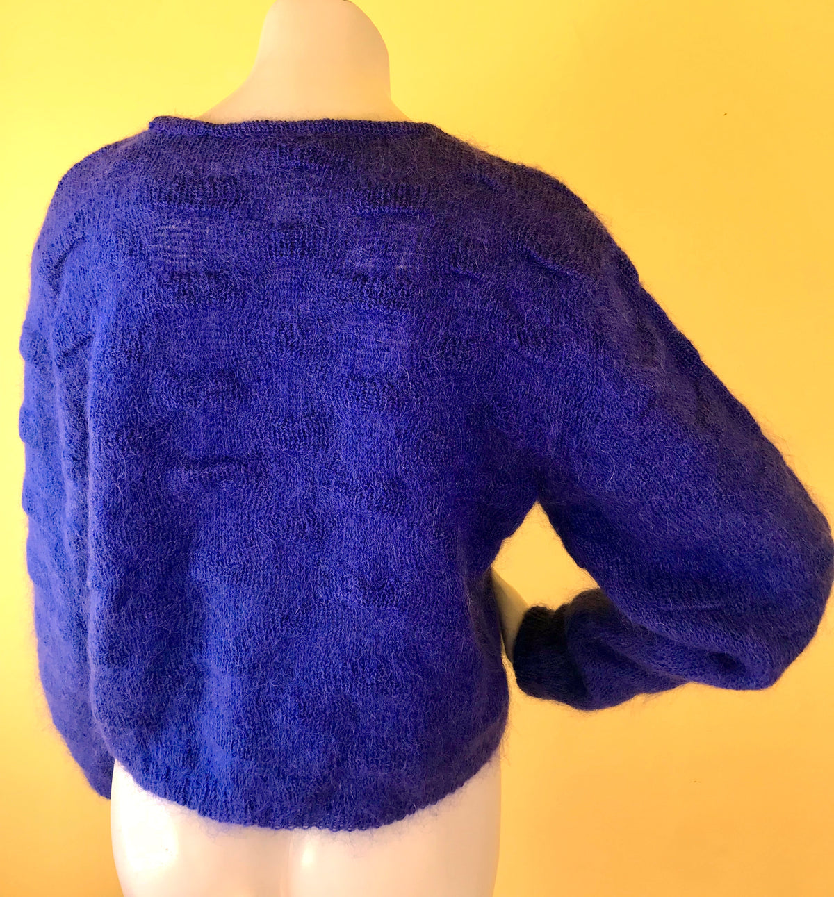Christian Dior Textured Indigo Mohair Sweater — vintage 1980s Christian Dior knit in blue