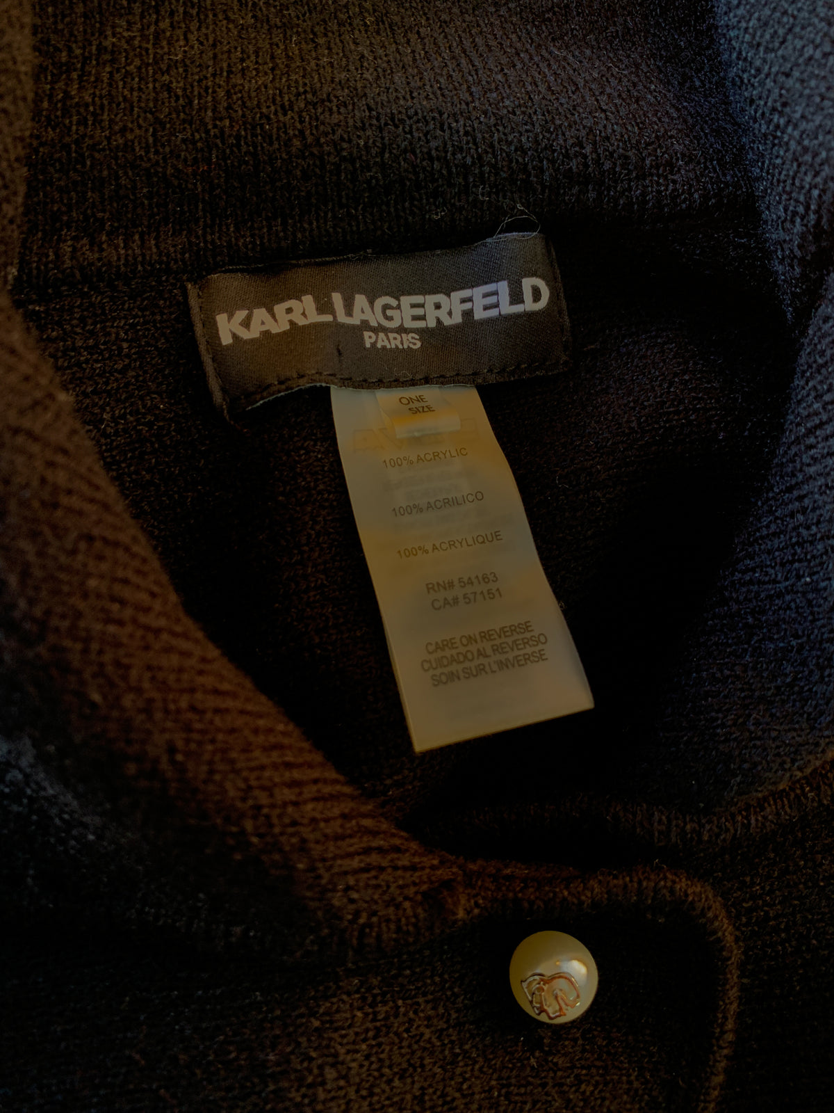 Karl Lagerfeld Black Knit Cape — vintage Karl Lagerfeld knit in black