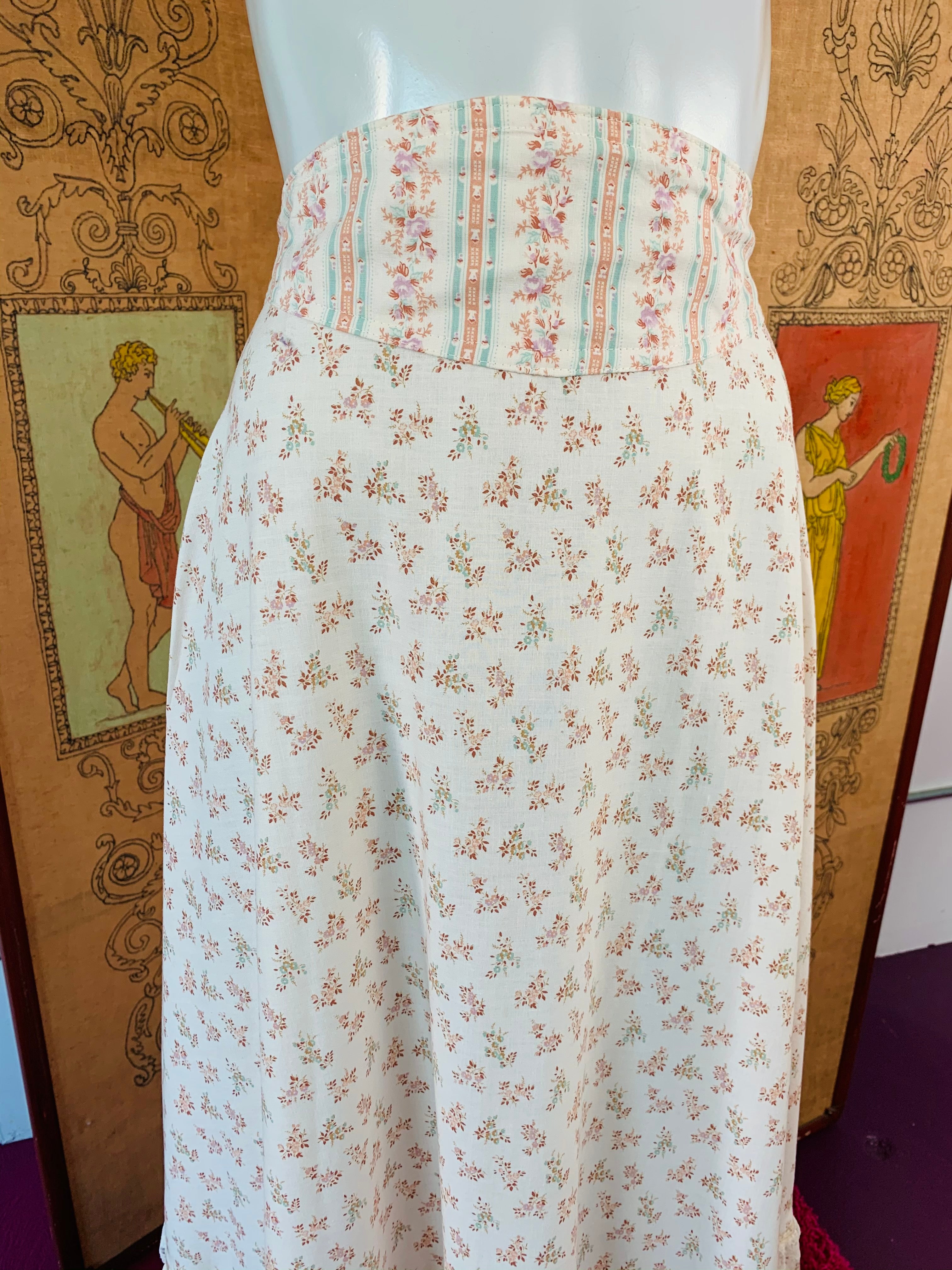 Gunne Sax 70s Cotton Maxi Skirt — vintage 1970s Gunne Sax bottoms in ivory