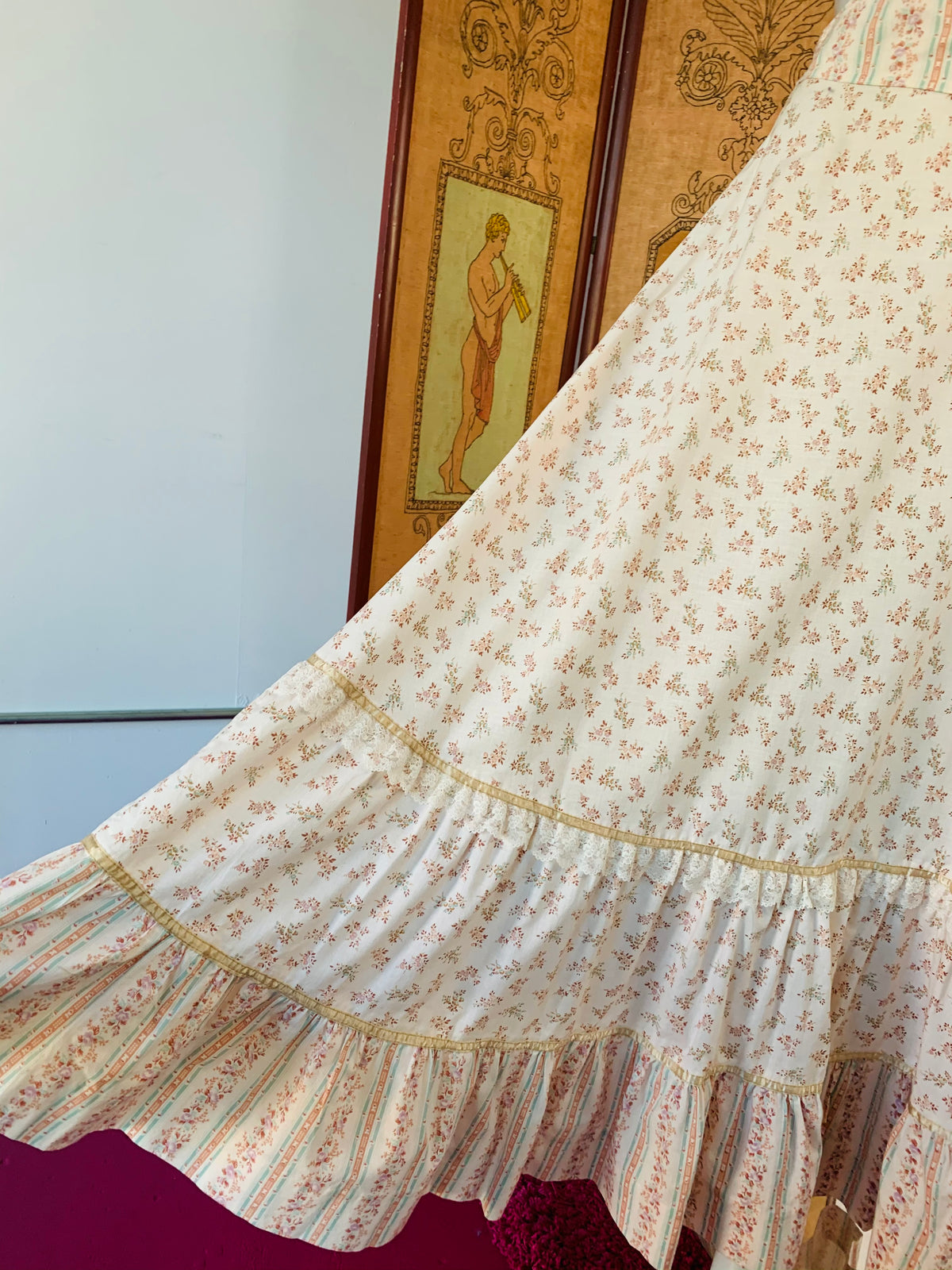 Gunne Sax 70s Cotton Maxi Skirt — vintage 1970s Gunne Sax bottoms in ivory