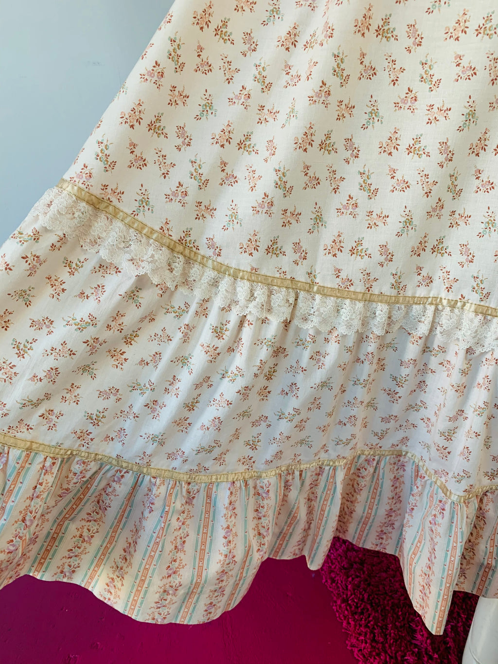 Gunne Sax 70s Cotton Maxi Skirt — vintage 1970s Gunne Sax bottoms in ivory