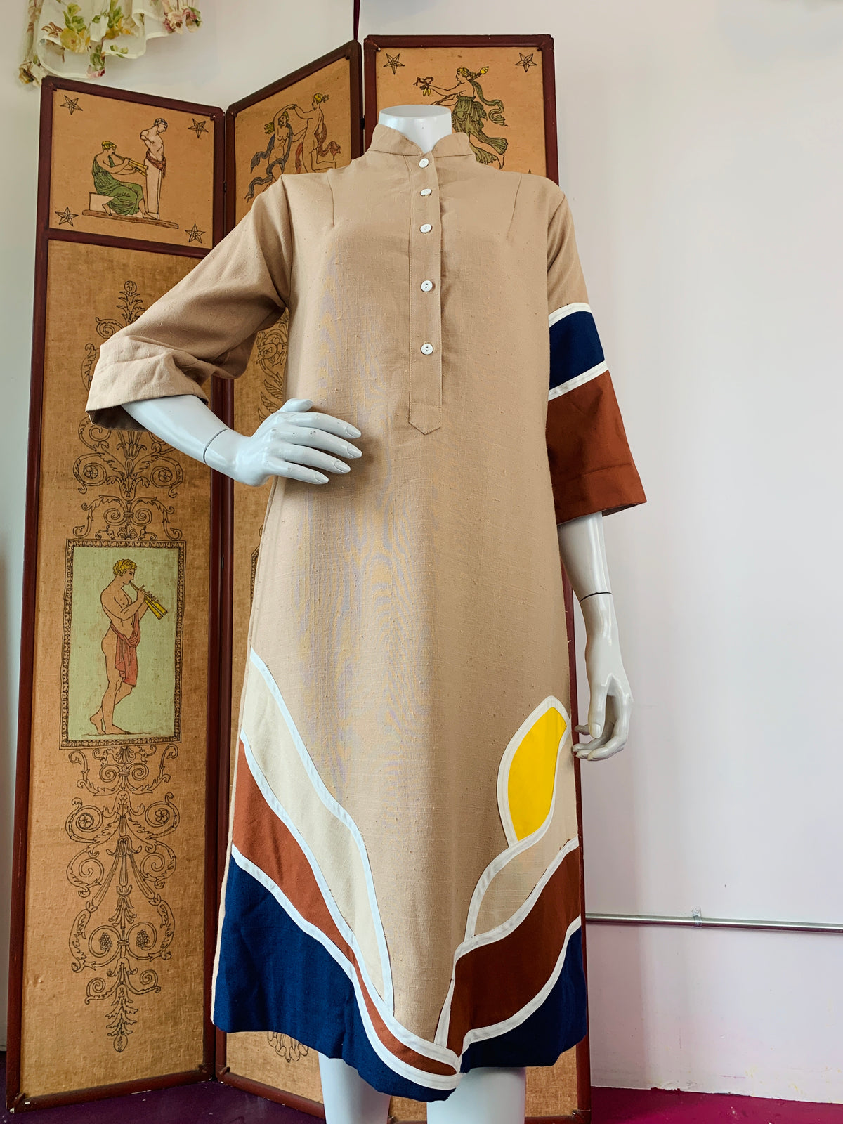 Sunrise Sunset Art to Wear Caftan — vintage 1960s Alfredo's Wife caftan