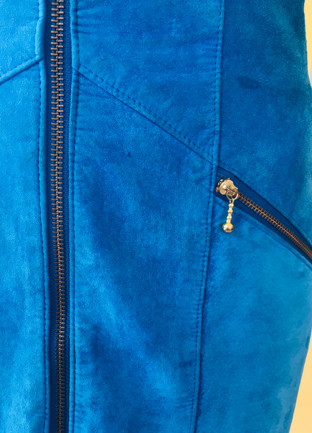 SOLD* Cobalt Blue Suede Leather Dress — vintage dress in blue