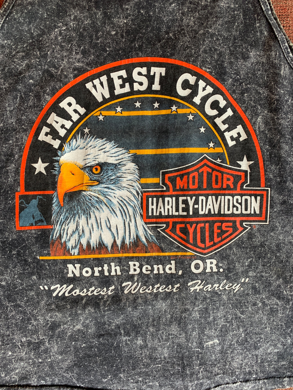 1980s Harley Davidson Unisex Acid Wash Tank Top Tee — vintage 1980s Harley Davidson top