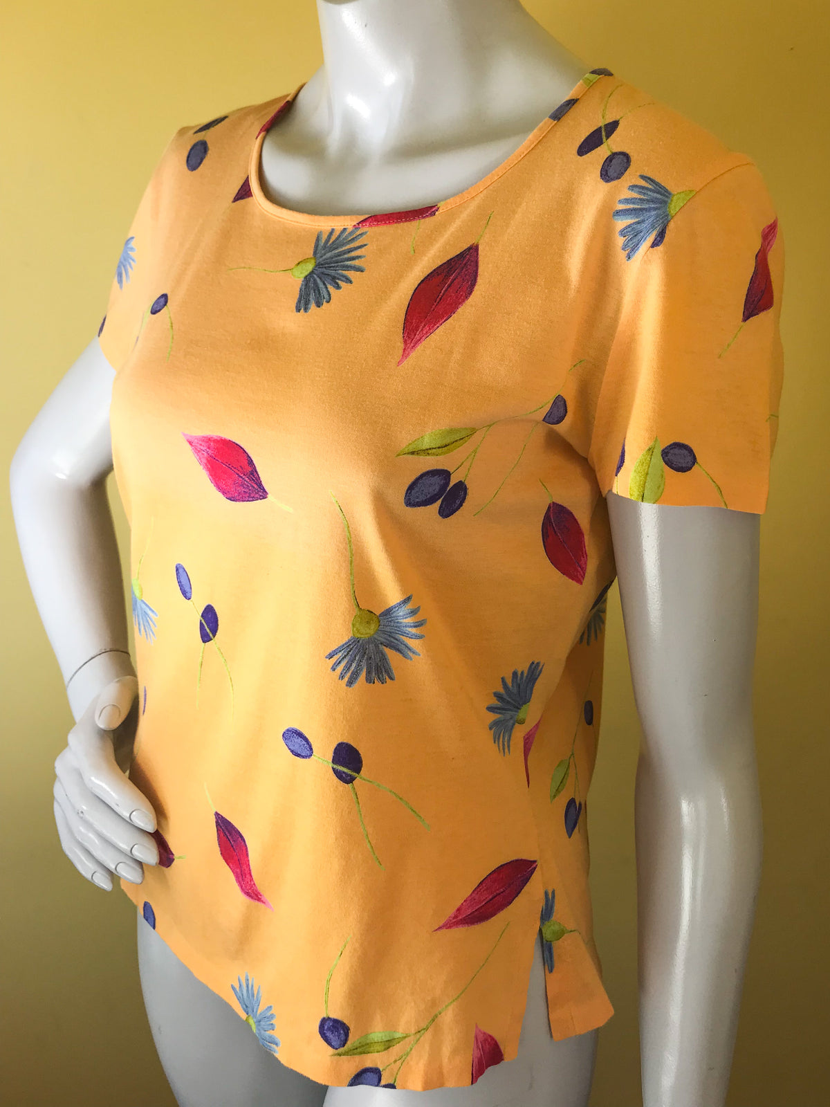 Kenzo Floral T-Shirt — vintage Kenzo top in yellow, multicolour