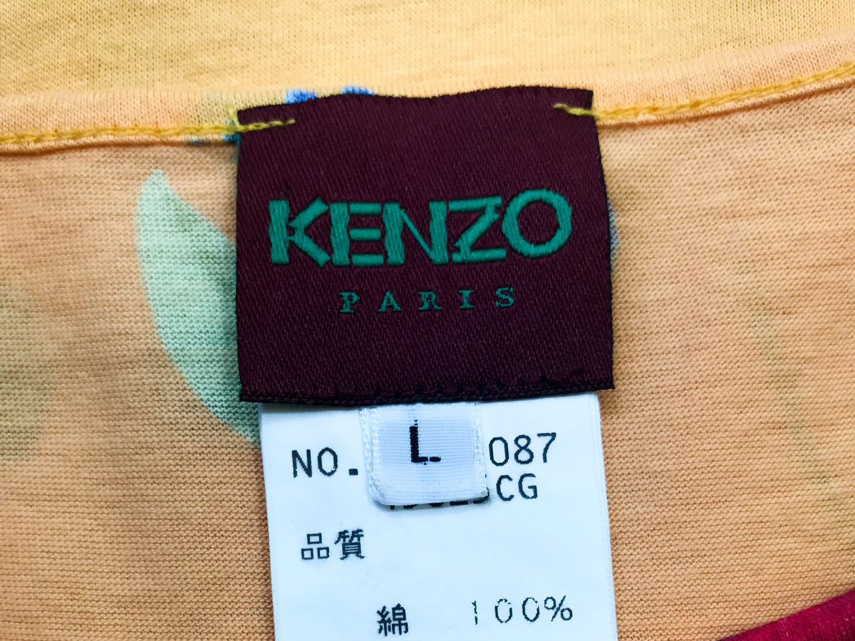 Kenzo Floral T-Shirt — vintage Kenzo top in yellow, multicolour
