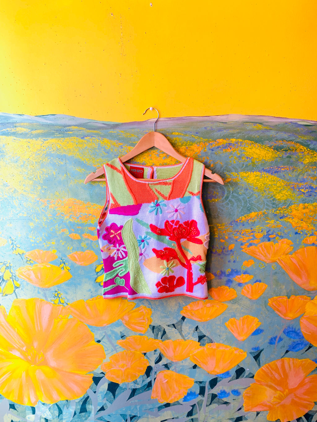 KENZO Vibrant Floral Print Knit Top — vintage Kenzo top in multicolour
