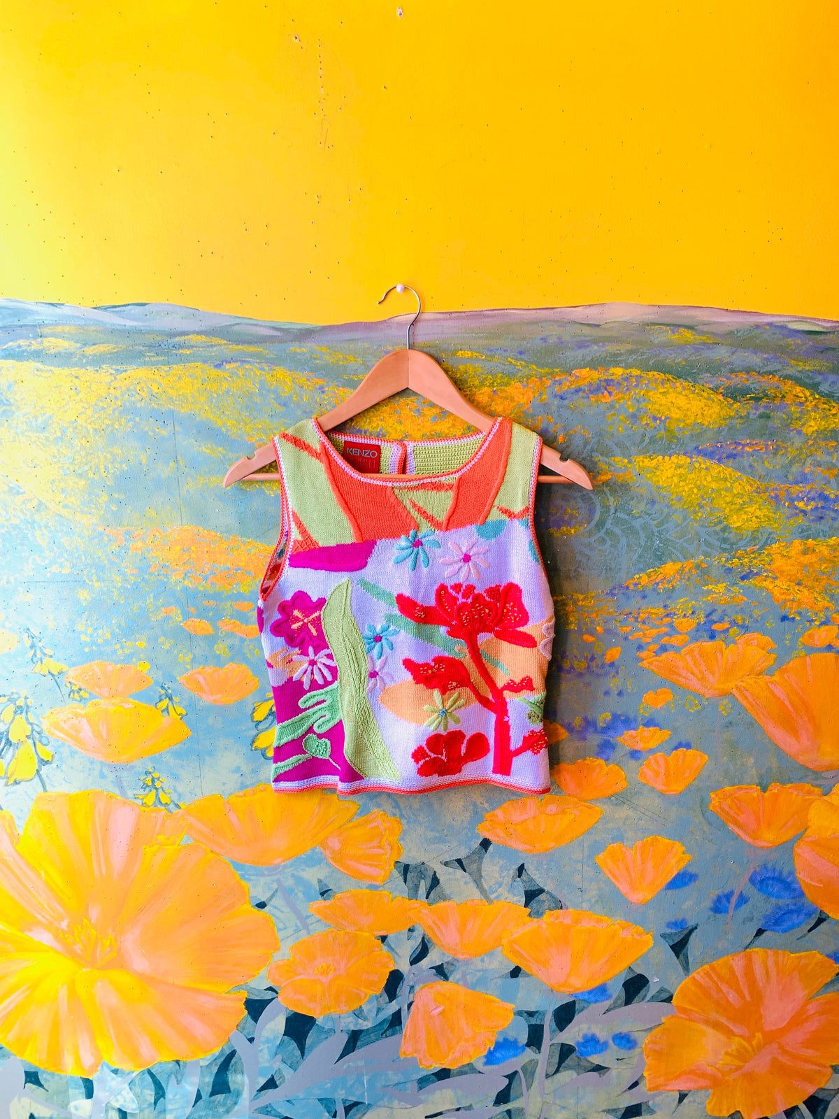 KENZO Vibrant Floral Print Knit Top — vintage Kenzo top in multicolour