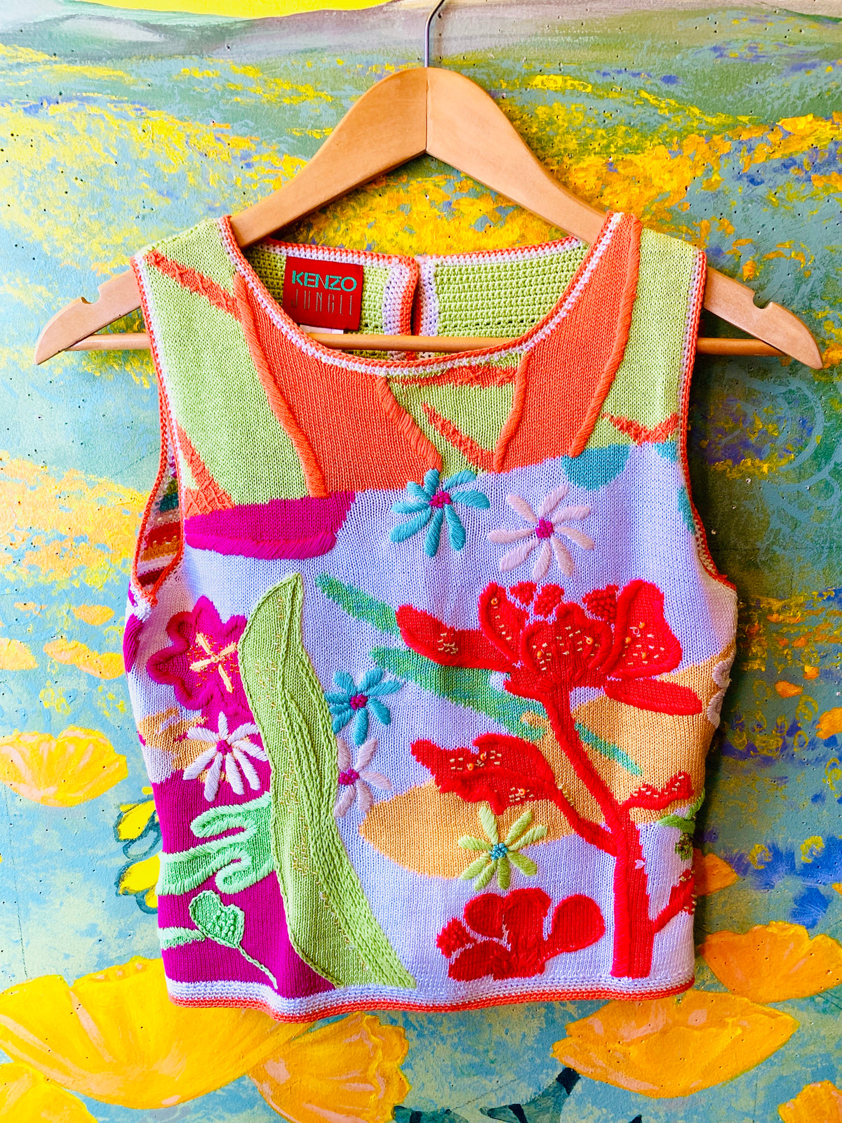 Vibrant Floral Print Knit Top. Sold exclusively at Empress Vintage in Berkeley, CA.