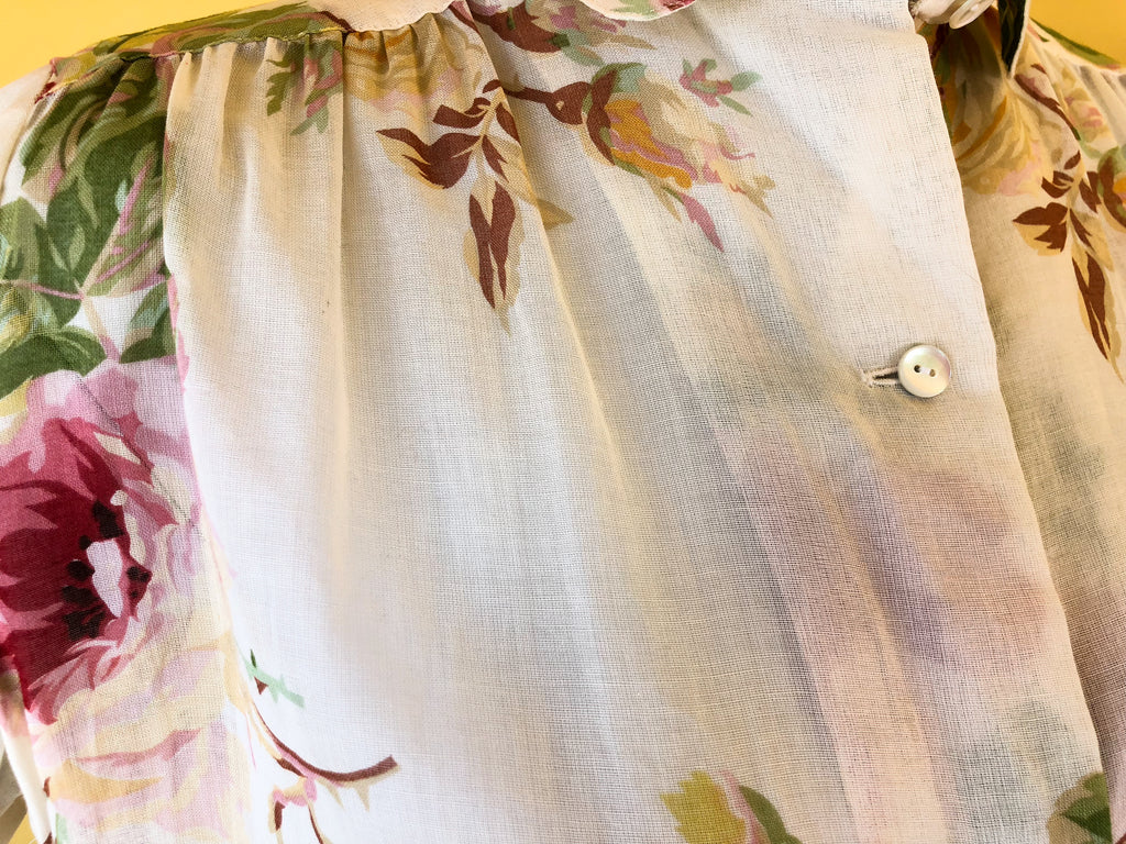 1970s Christian Dior Rose Print Blouse — vintage 1970s Christian Dior top in pink
