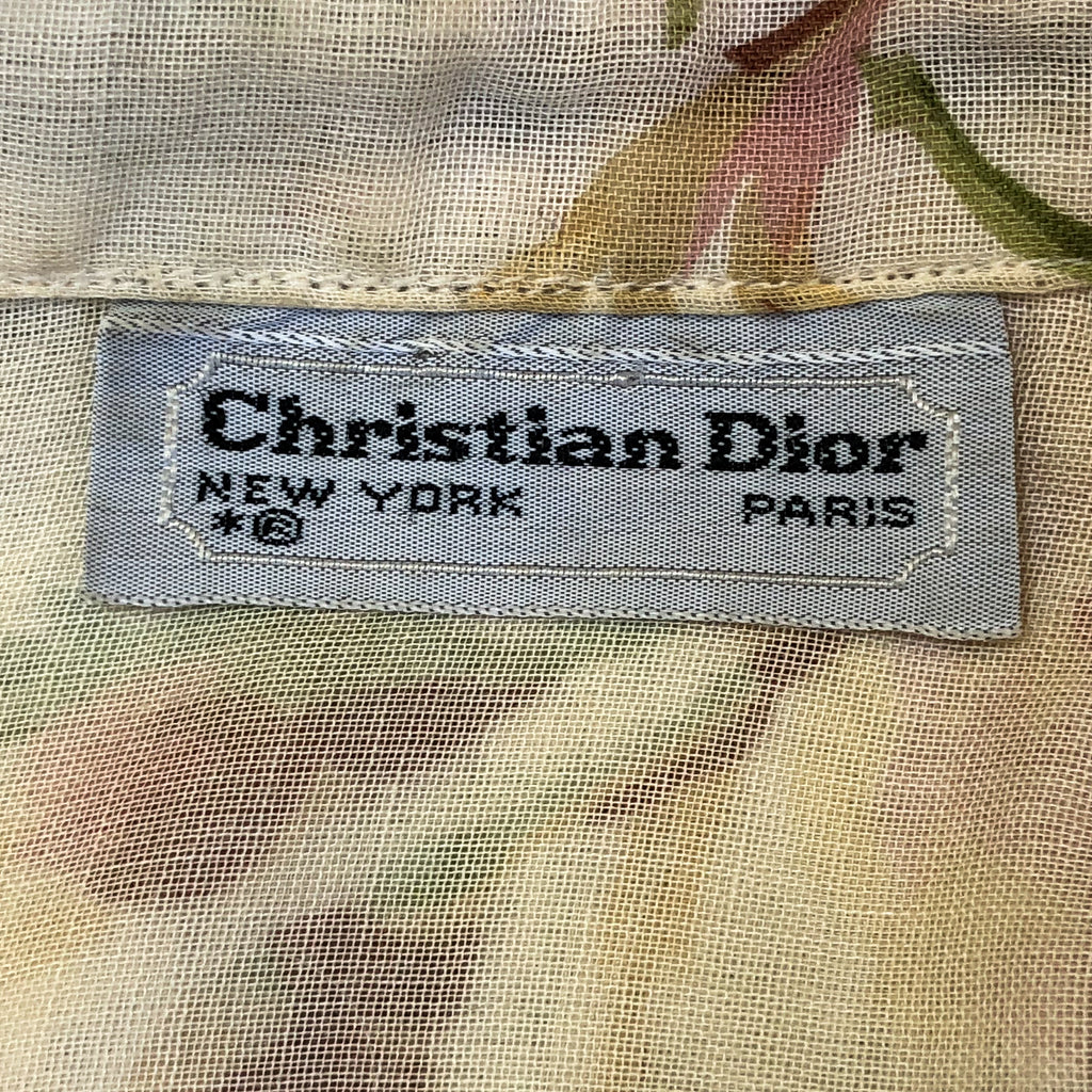 1970s Christian Dior Rose Print Blouse — vintage 1970s Christian Dior top in pink