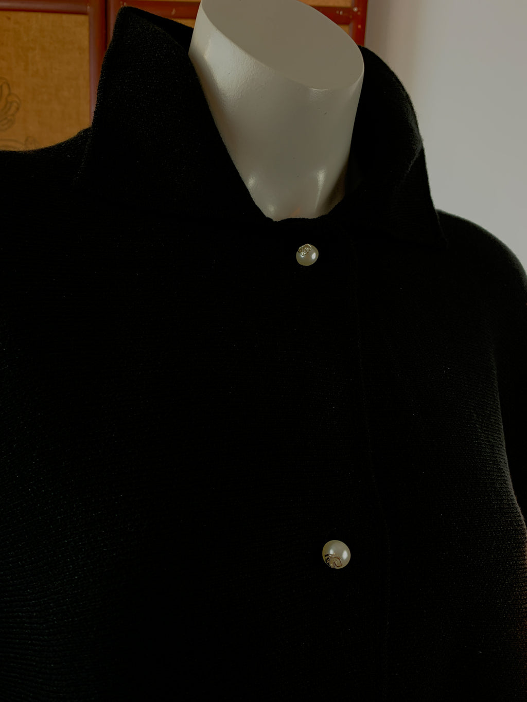 Karl Lagerfeld Black Knit Cape — vintage Karl Lagerfeld knit in black
