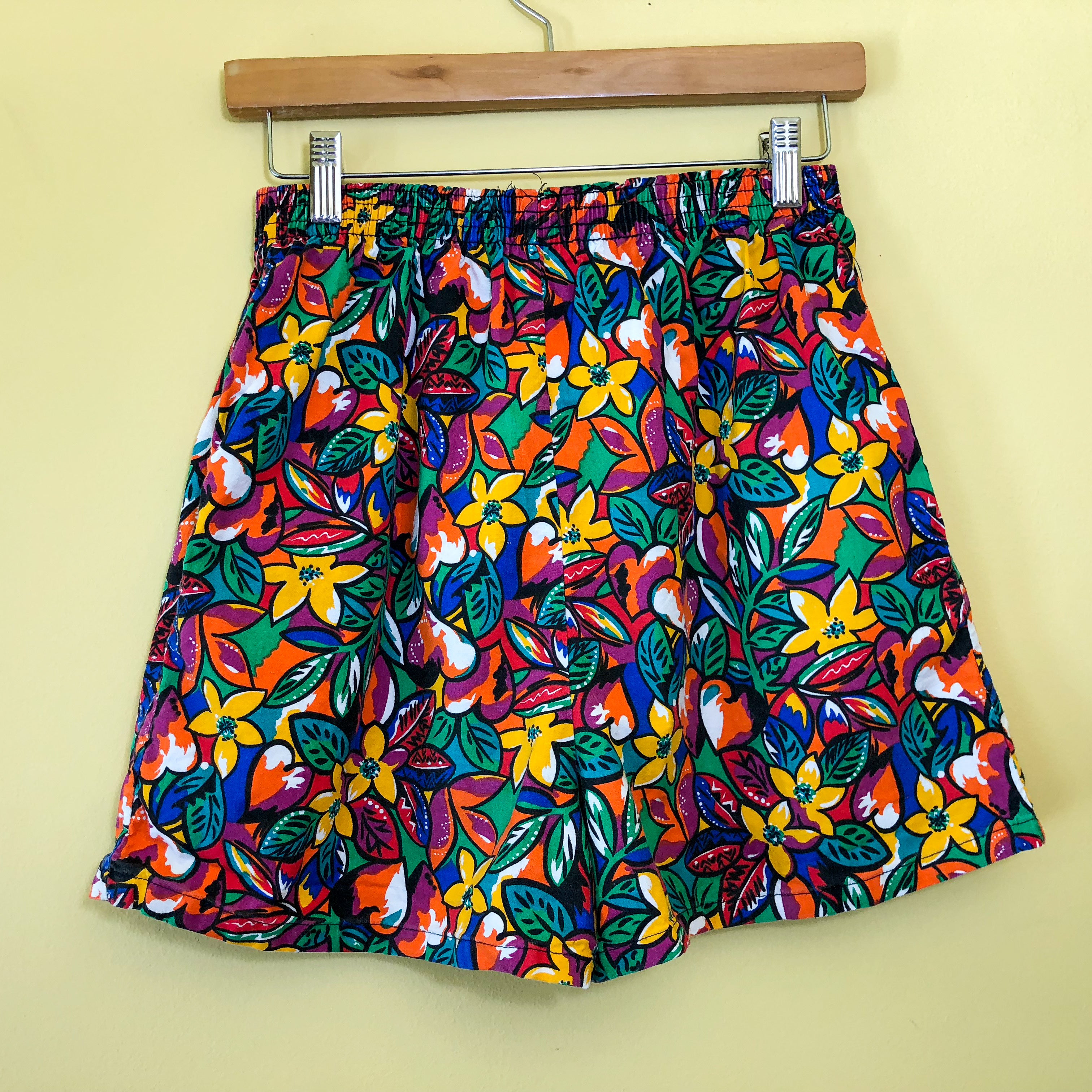 80s Floral Print High Waisted Cotton Shorts. Sold in excellent condition at Empress Vintage in Berkeley, CA.