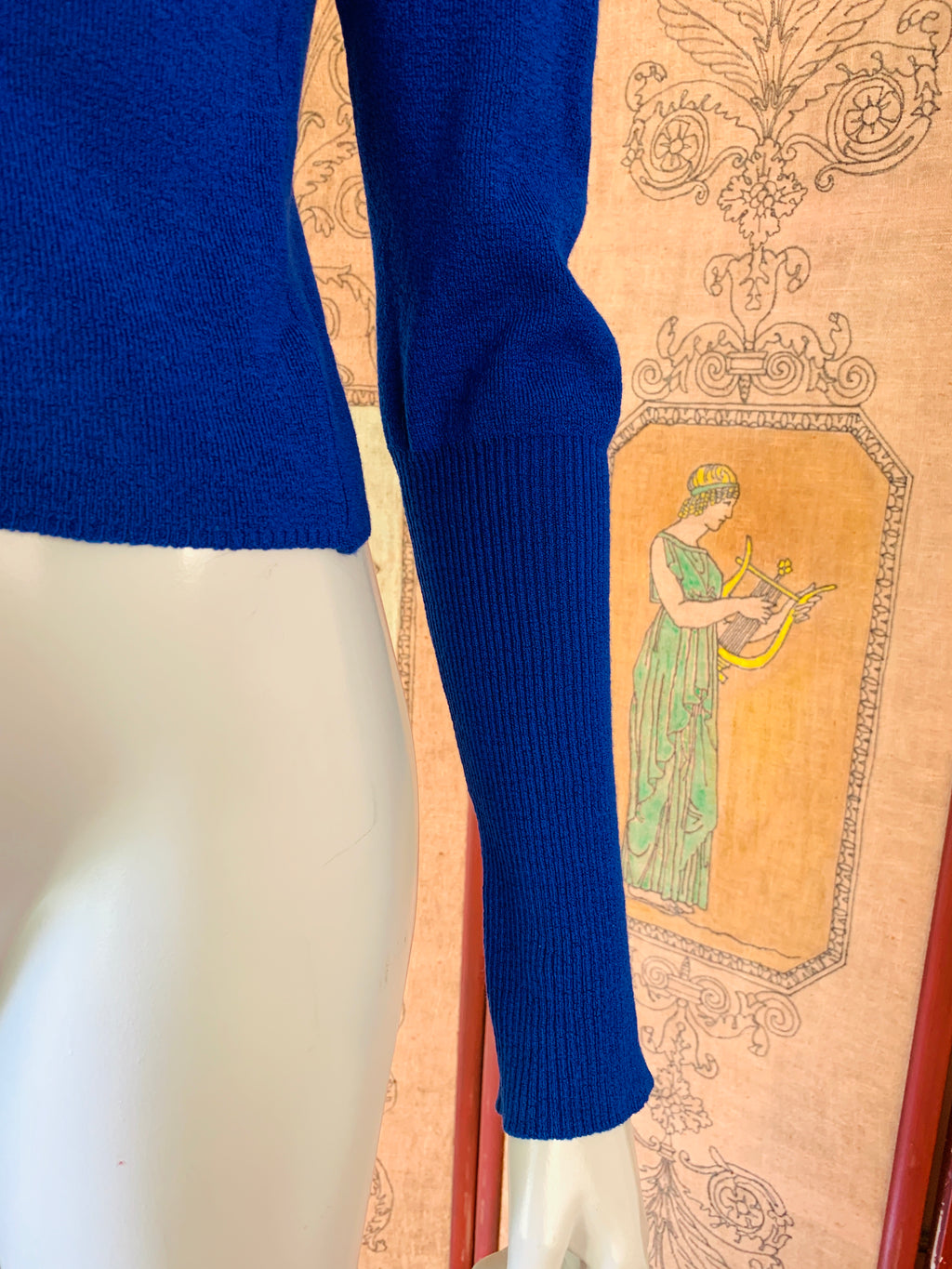Emporio Armani Royal Blue Cropped Sweater — vintage 1980s Armani top in blue