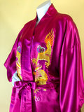 Silk Magenta Chinese Dragon Robe sold exclusively at Empress Vintage in Berkeley, CA.