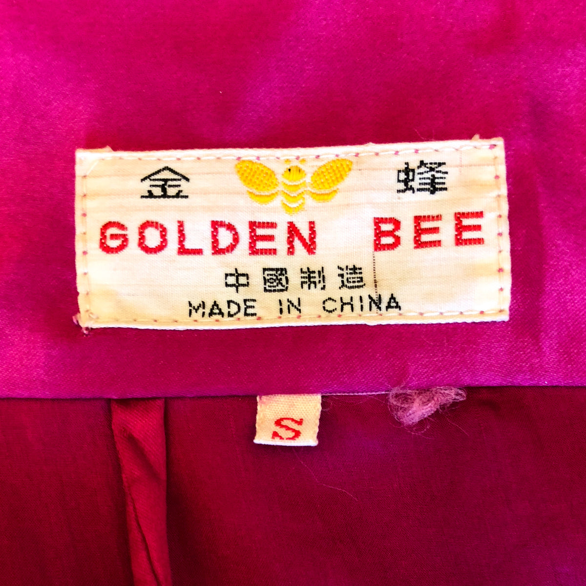 Silk Magenta Chinese Dragon Robe — vintage Golden Bee outerwear in pink