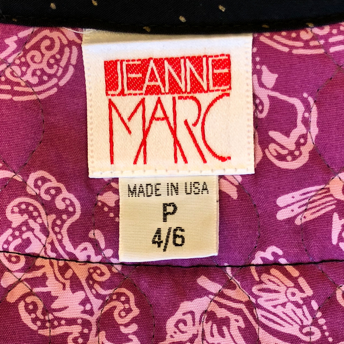 Jeanne Marc Cropped Quilted Genie Vest — vintage 1990s Jeanne Marc top in gold, multicolour