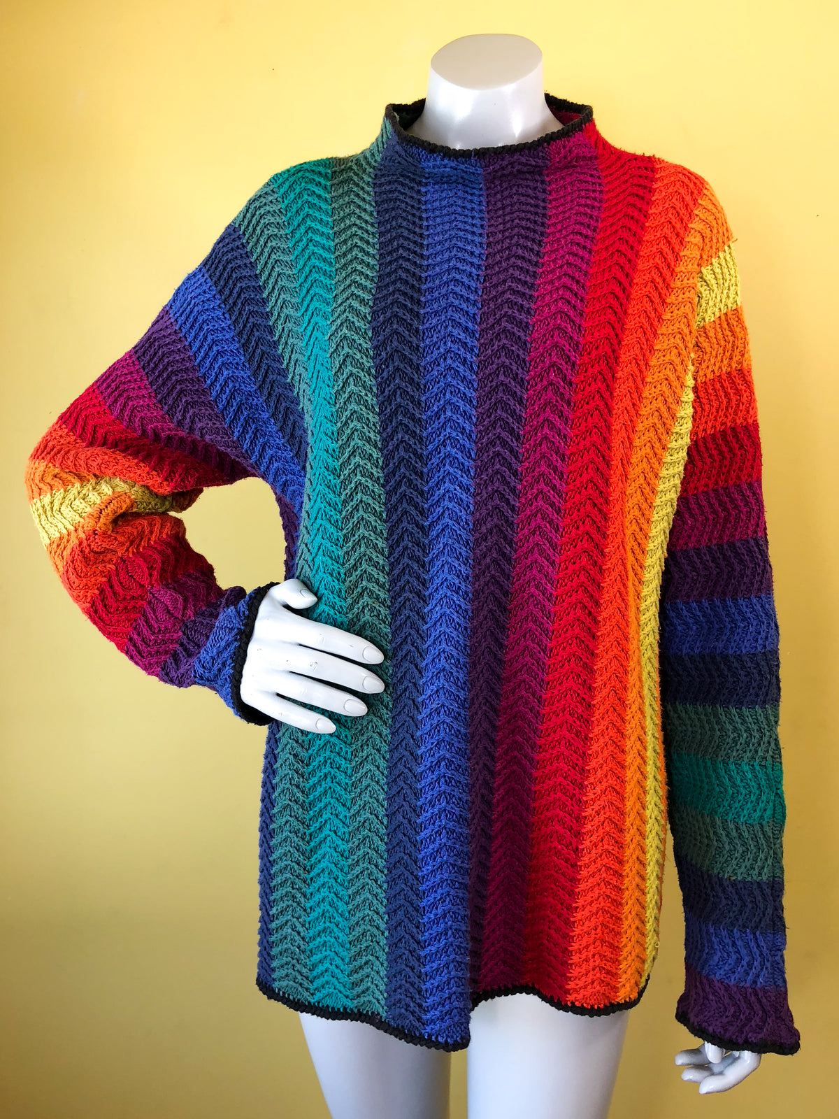 Rainbow Striped Sweater — vintage Michael Seroy knit in multicolour