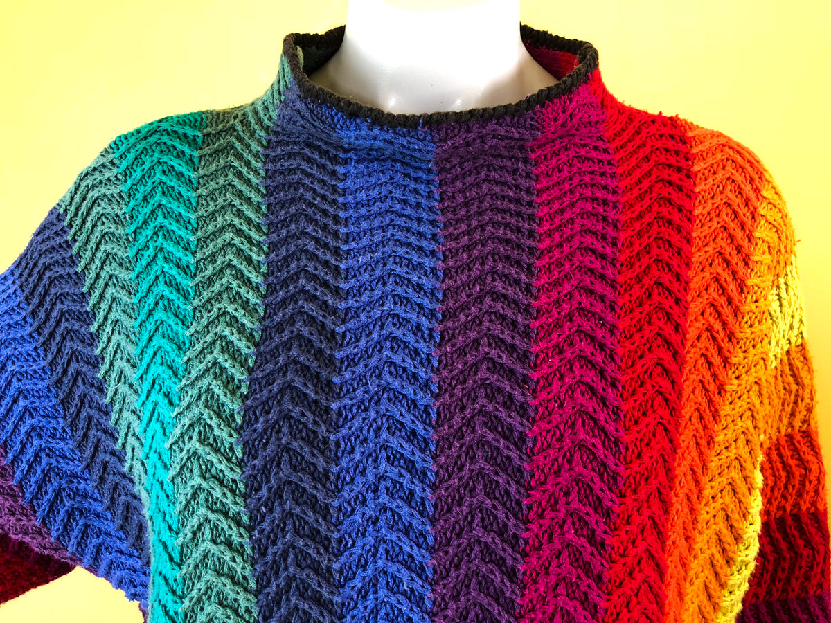 Rainbow Striped Sweater — vintage Michael Seroy knit in multicolour