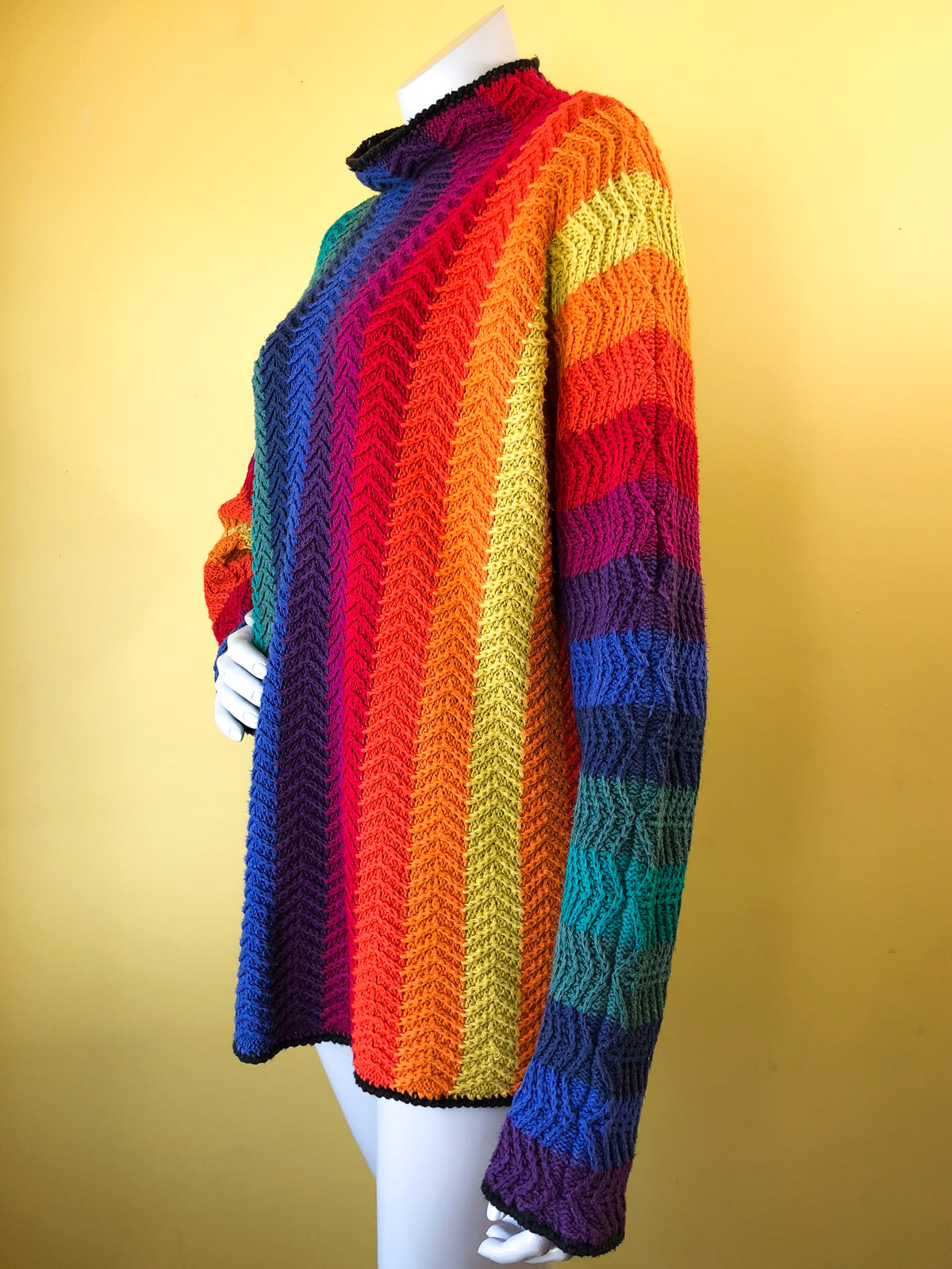 Rainbow Striped Sweater — vintage Michael Seroy knit in multicolour