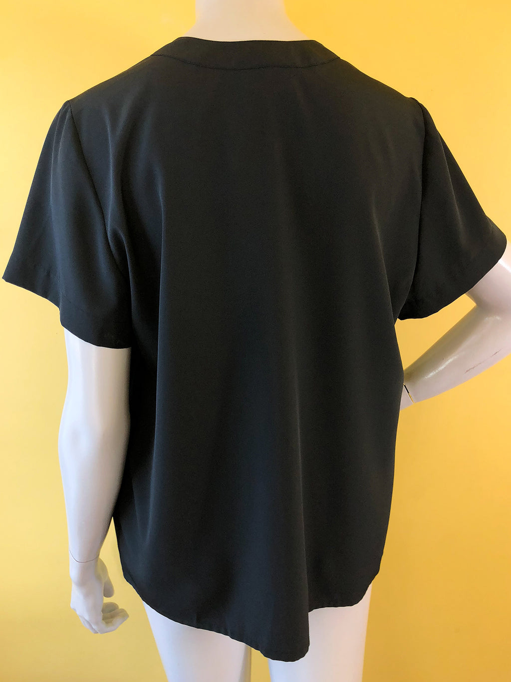 Yves Saint Laurent Black Button Up Blouse — vintage Yves Saint Laurent top in black
