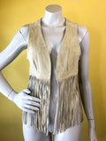 Brown Suede Leather Fringe Vest sold exclusively at Empress Vintage in Berkeley, CA.