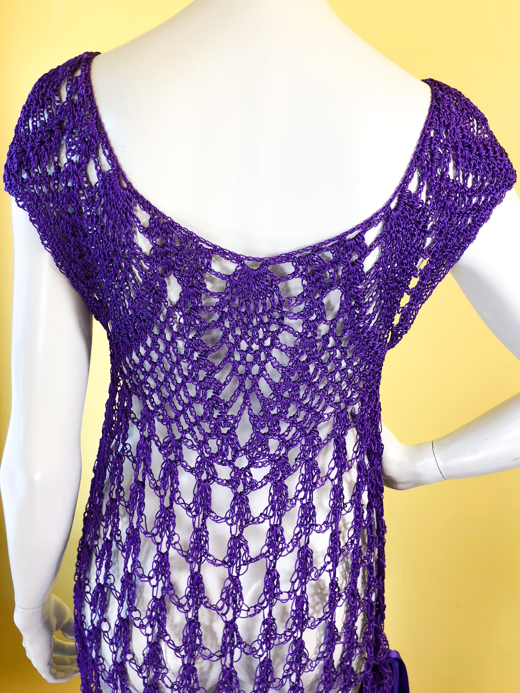 SOLD Deep Purple Net Mermaid Dress — vintage dress in purple