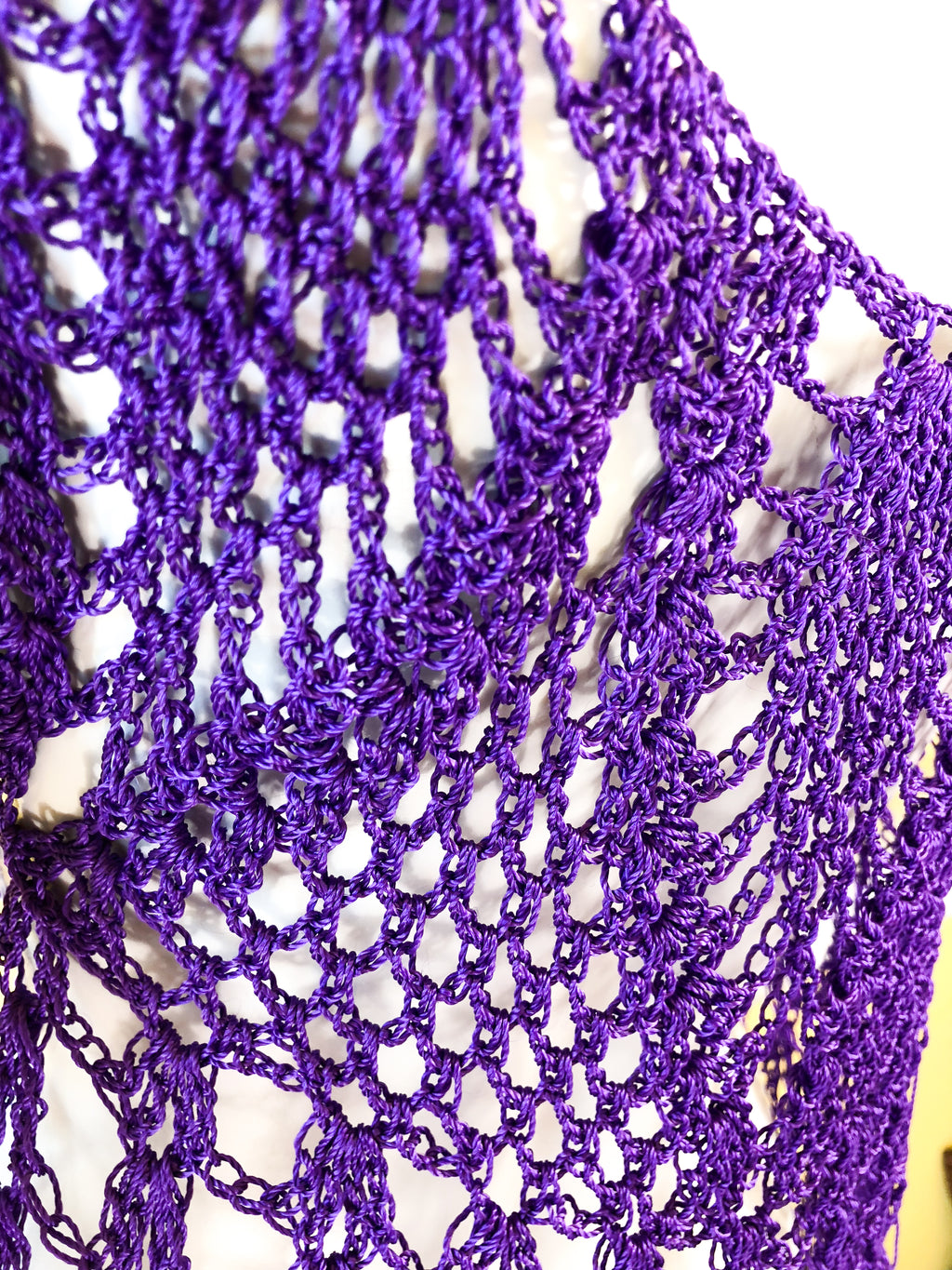 SOLD Deep Purple Net Mermaid Dress — vintage dress in purple