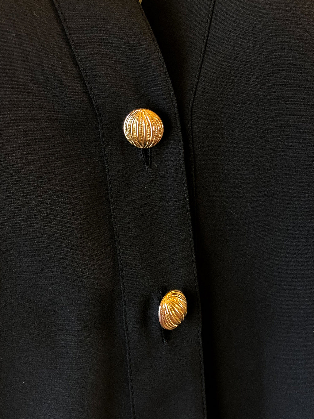 Yves Saint Laurent Black Button Up Blouse — vintage Yves Saint Laurent top in black