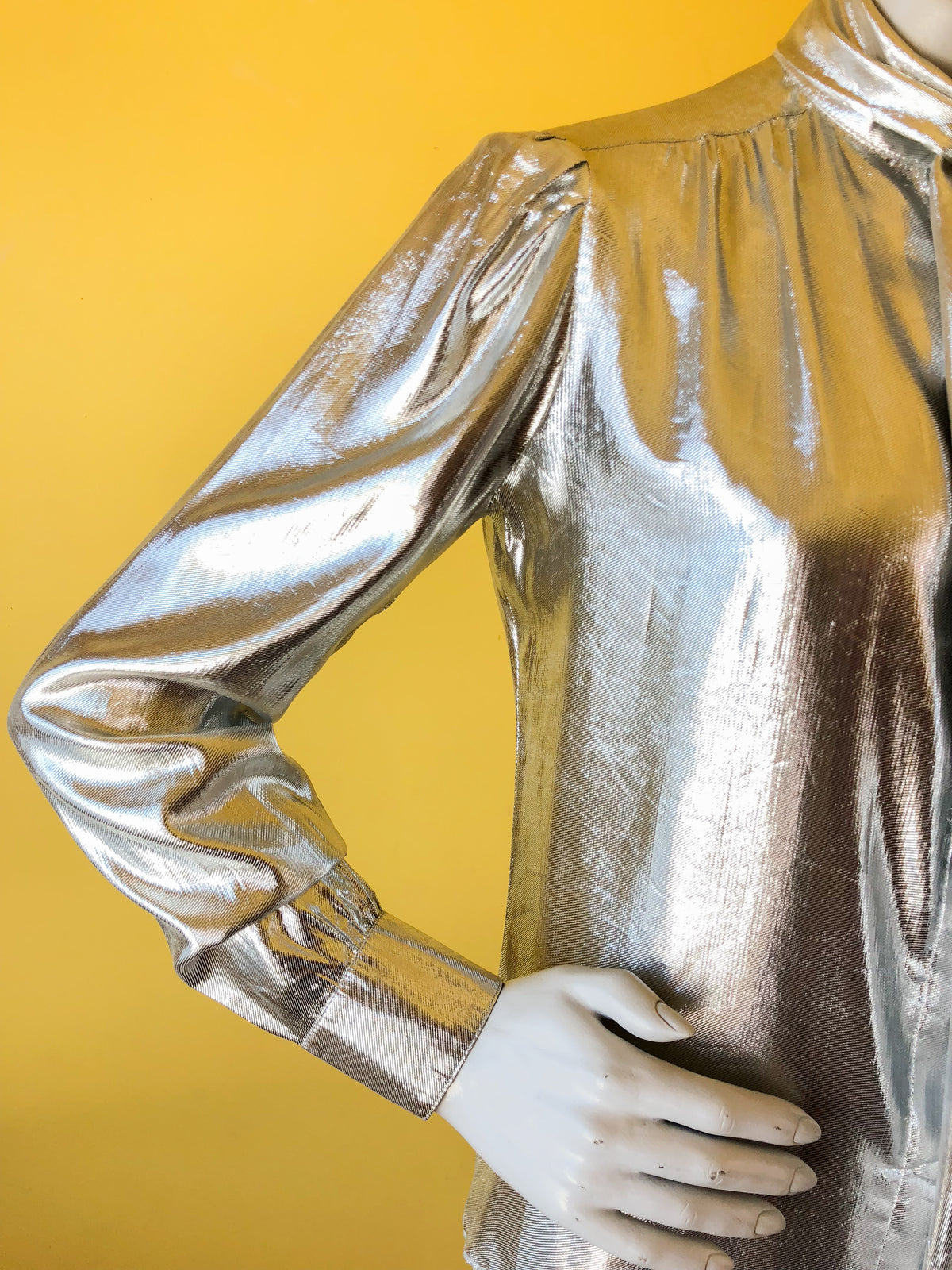 Silver St. John Blouse — vintage 1980s St. John top in silver
