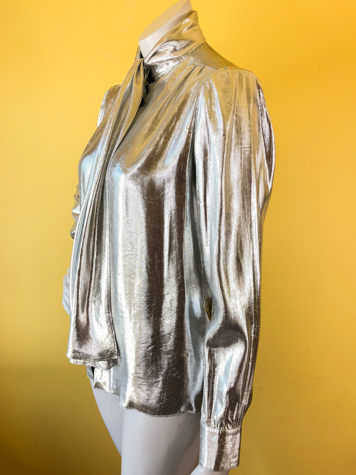 Silver St. John Blouse — vintage 1980s St. John top in silver