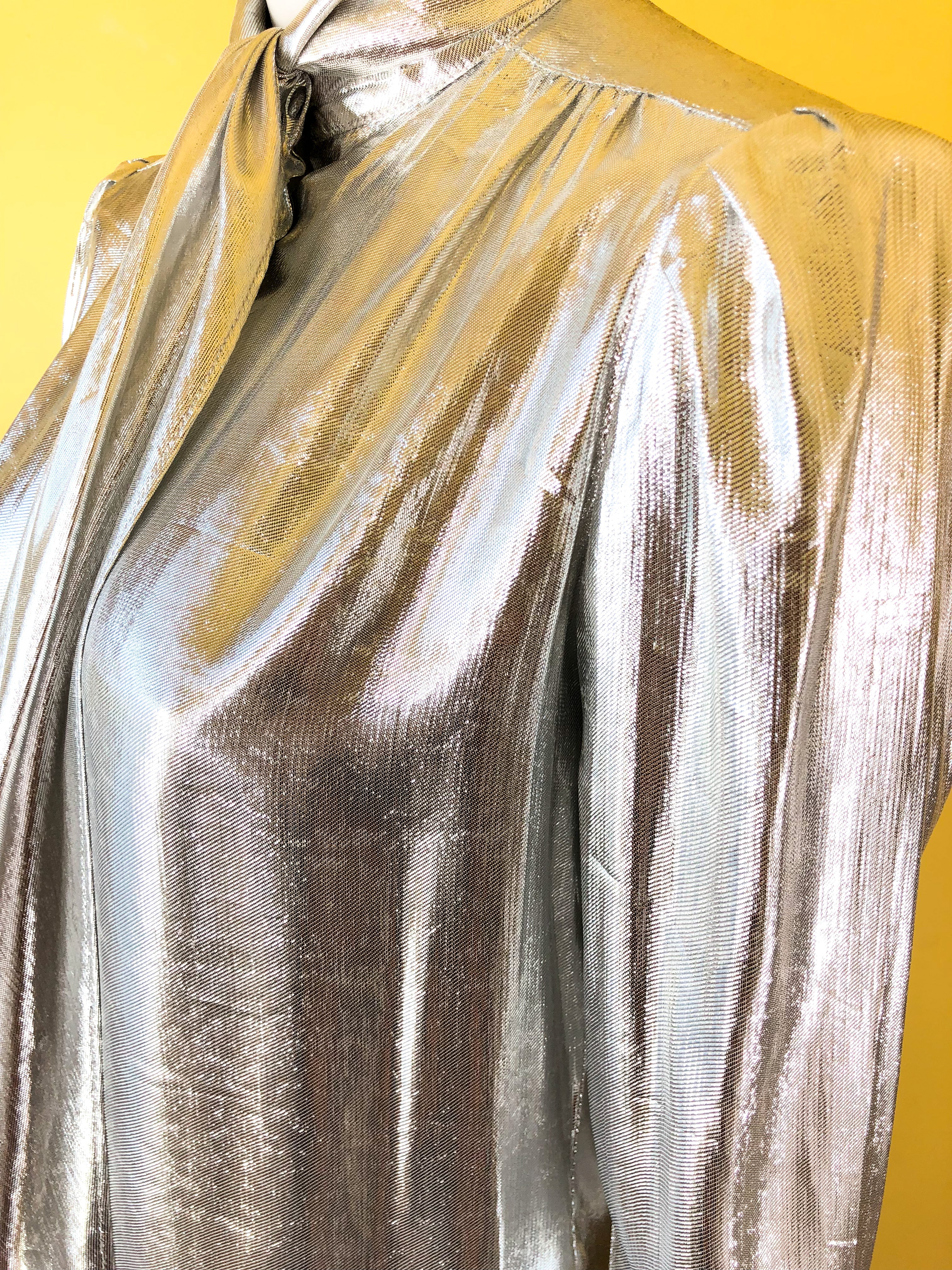 Silver St. John Blouse — vintage 1980s St. John top in silver